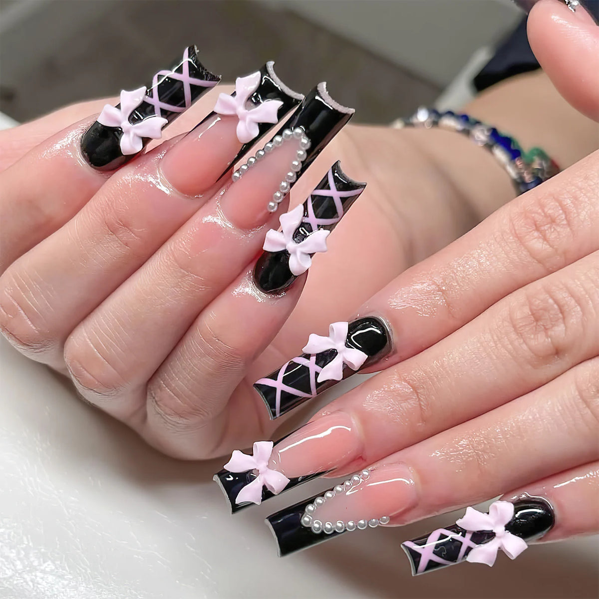 24pcs Long Ballet Press On Nails