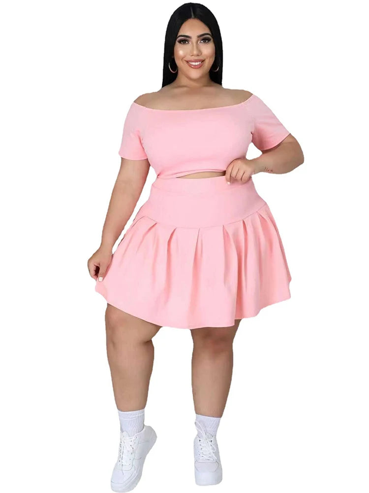 Crop Top and Pleated Skirt Set