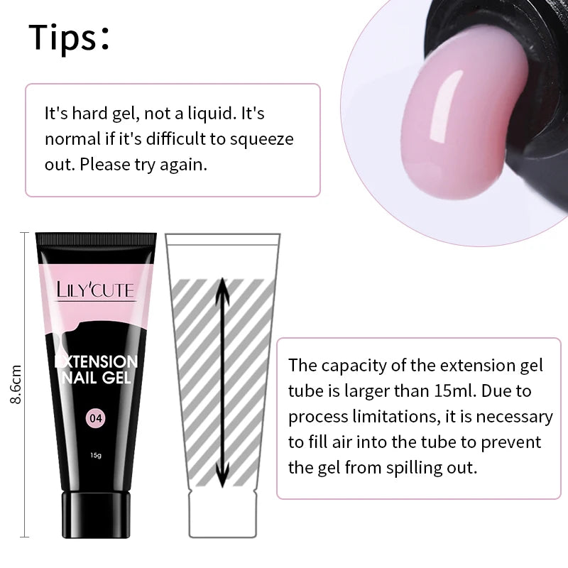 LILYCUTE 15ML Quick Extension Gel Nail Polish