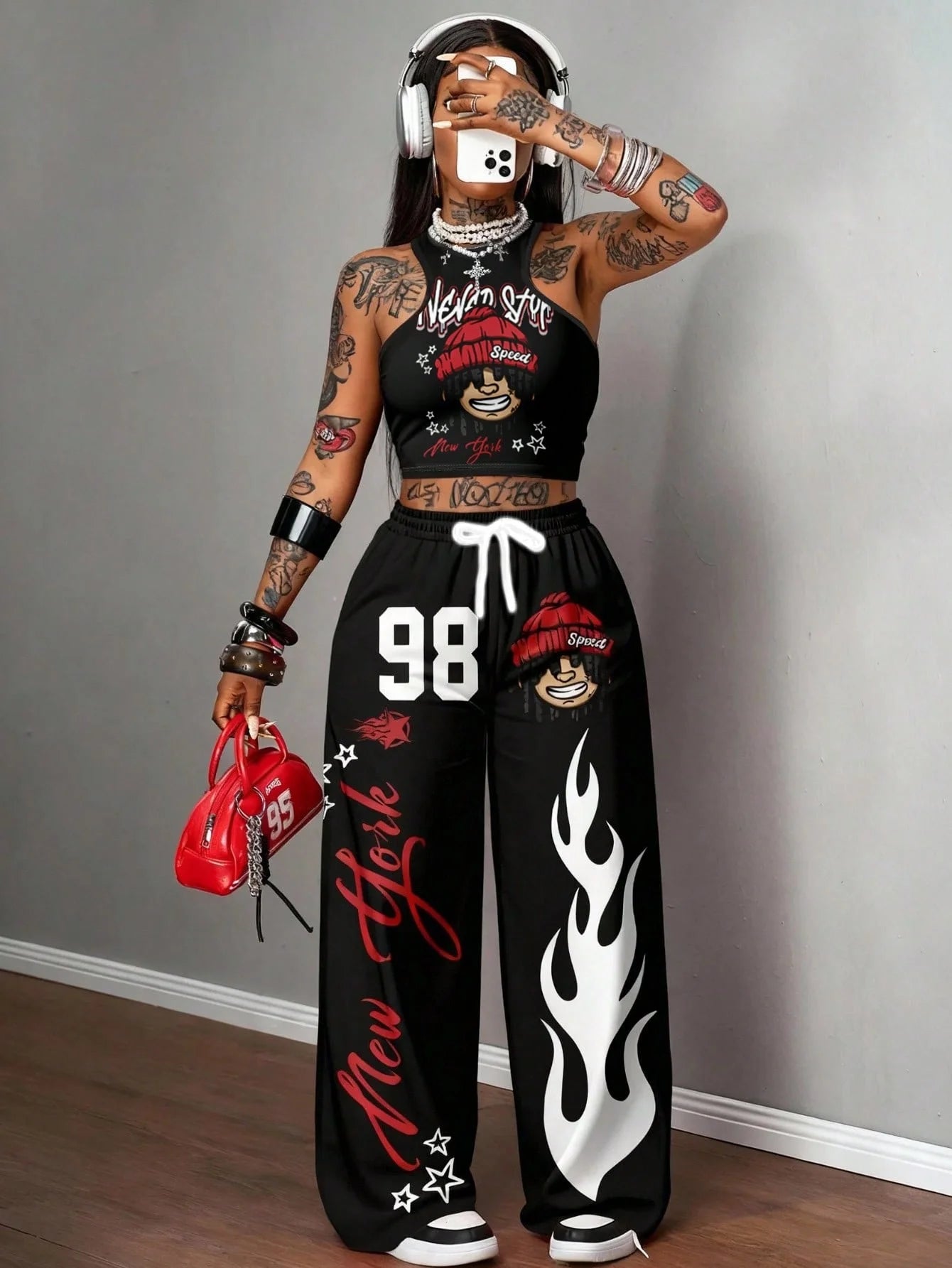 Flame Print Pants