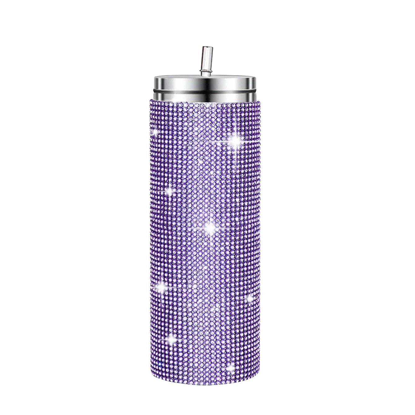Diamond Stainless Steel Tumbler with Straw