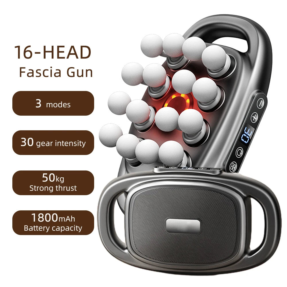 16-Head Fascia High-Frequency Vibration Body Massage Gun