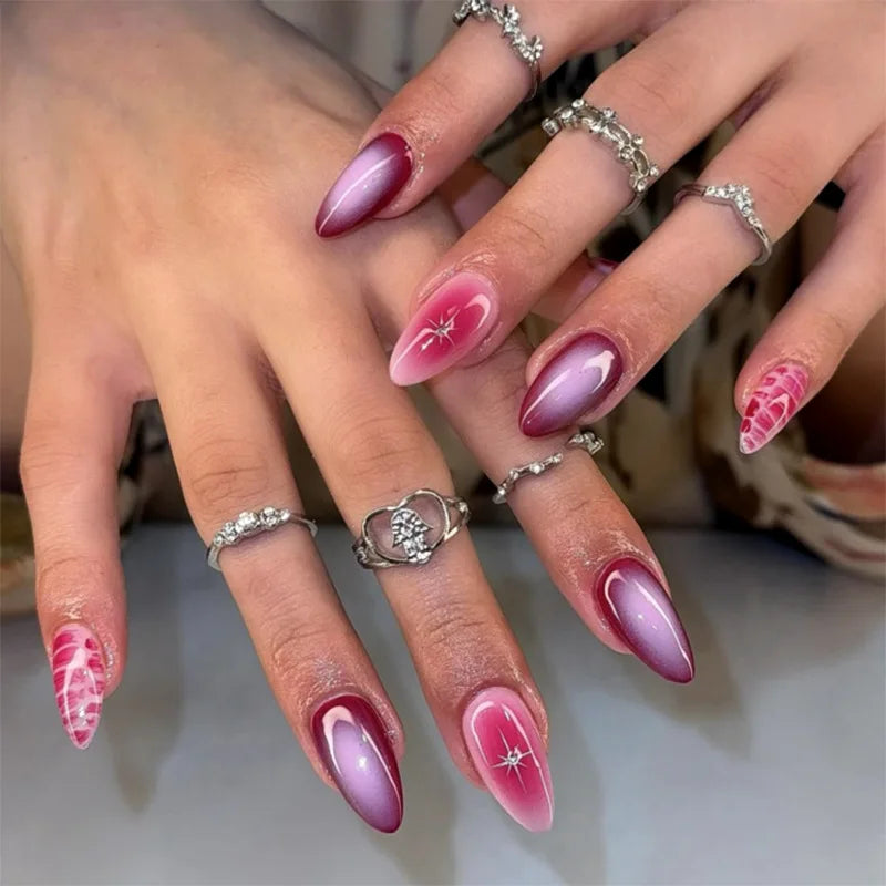 24Pcs Almond Press on Nails