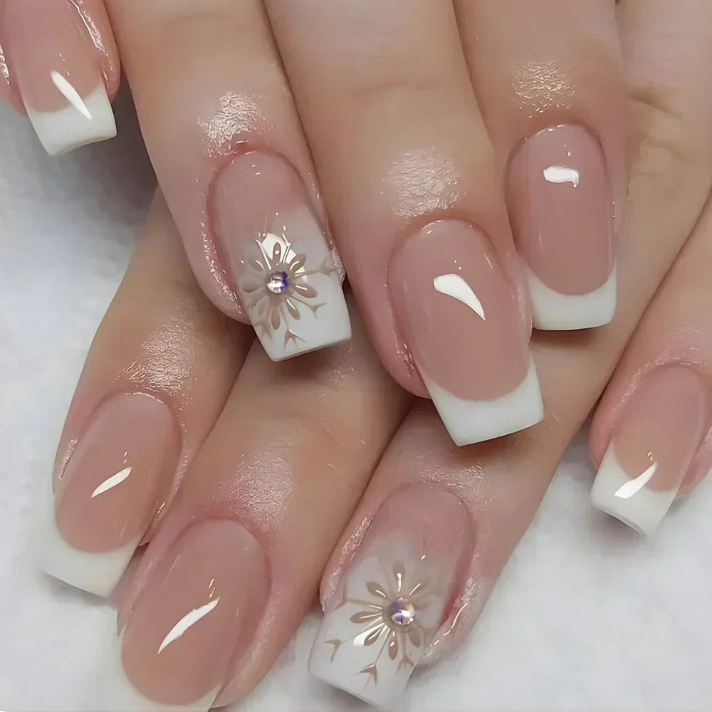 24Pc Short Square Coffin Acrylic Nails Set