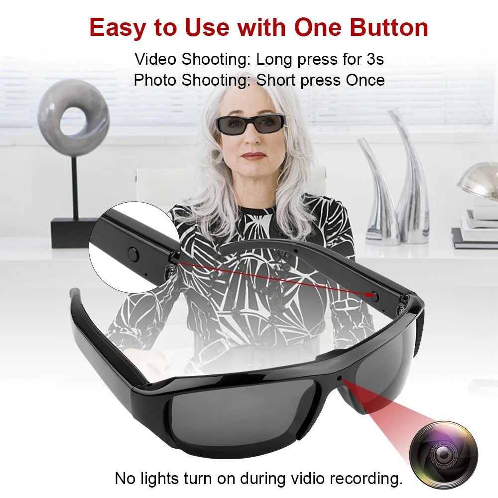 Portable 1080P HD Mini Glasses Camera