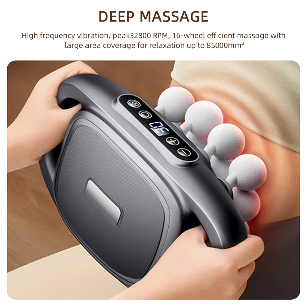 16-Head Fascia High-Frequency Vibration Body Massage Gun