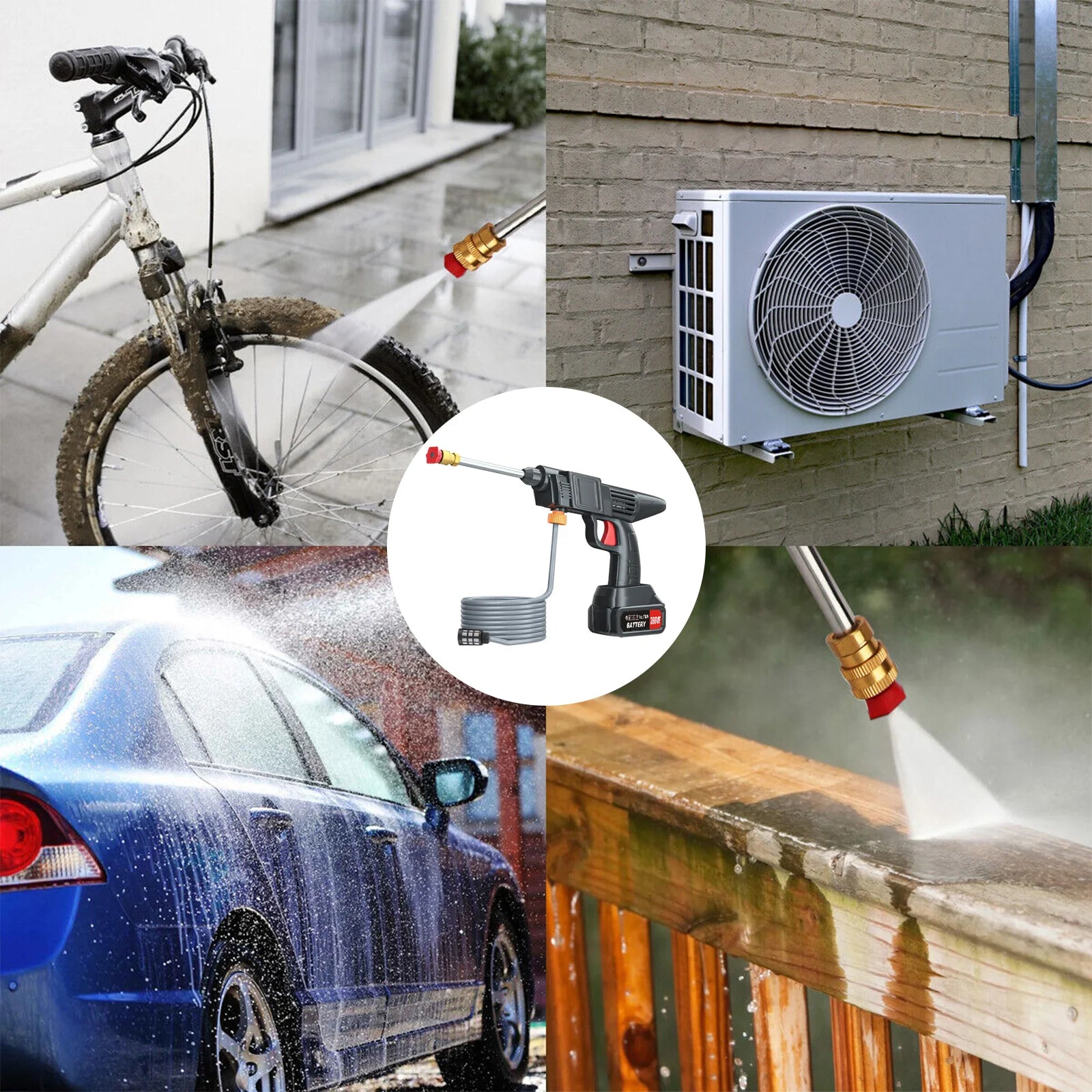 Cordless Electric High Pressure Power Car Washer Gun