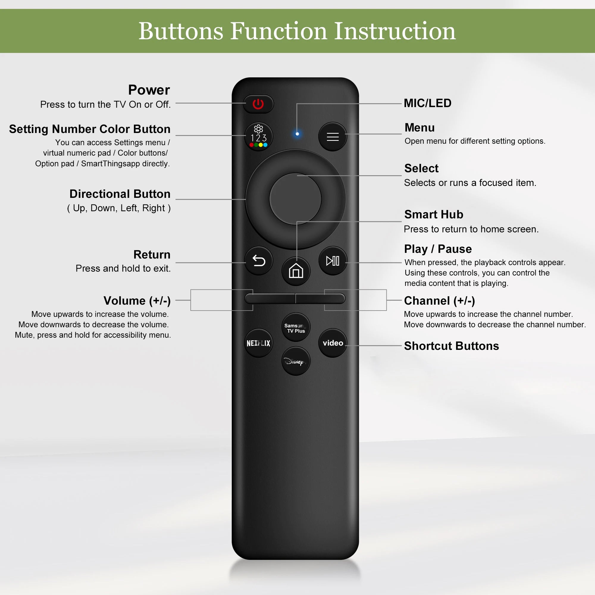 Remote Control for Samsung Smart TV