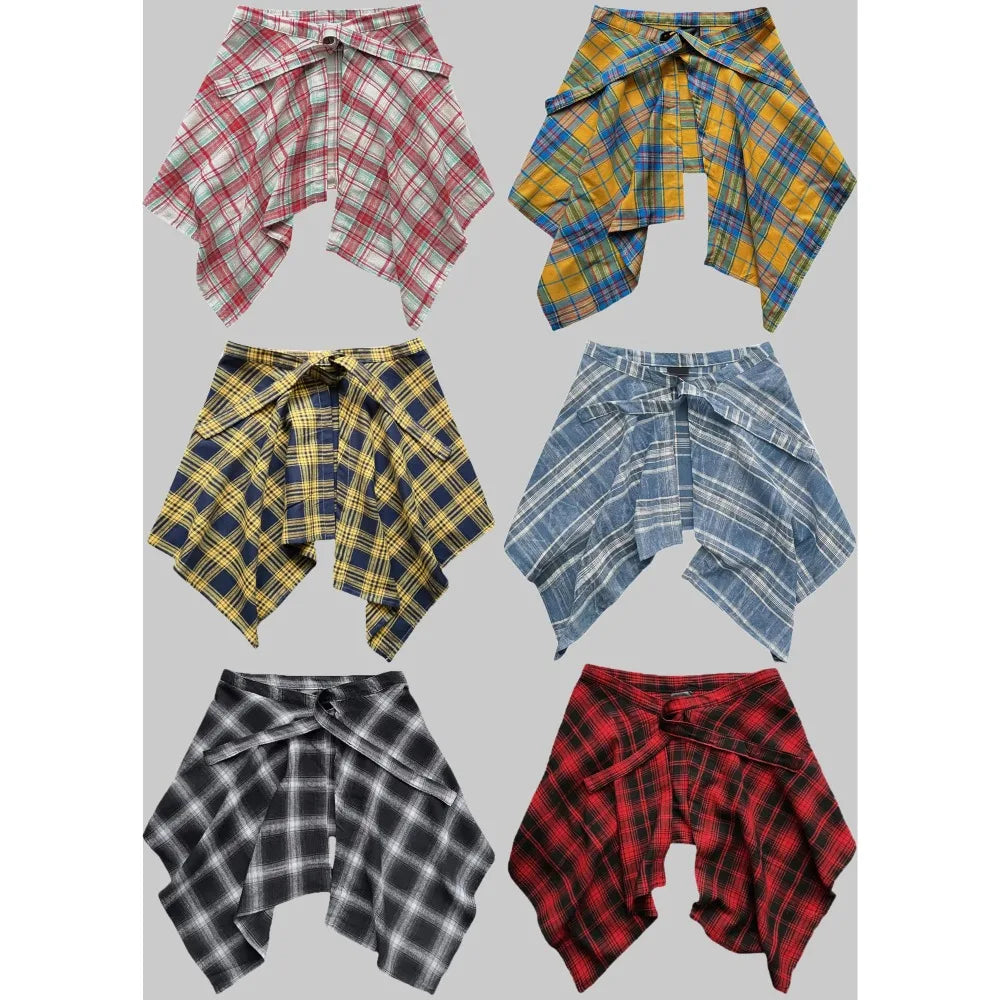 Checkered Hip Cover Scarf Belts