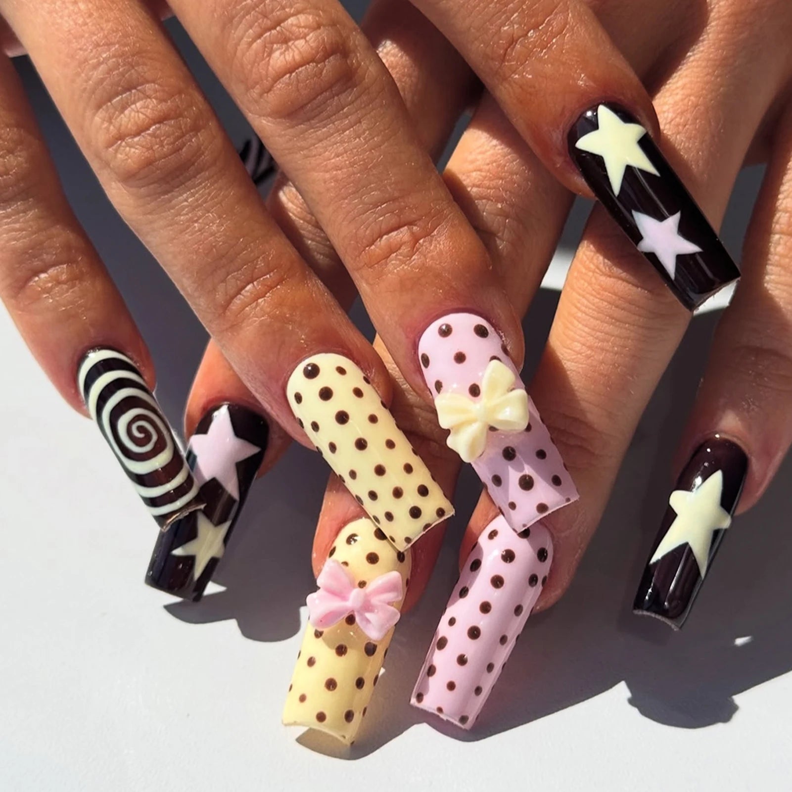 24Pcs Square Press on Nails
