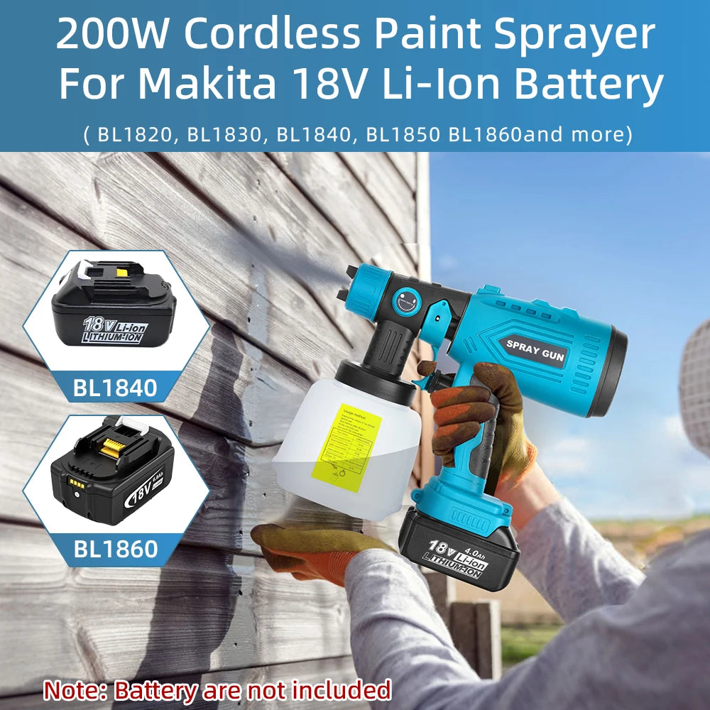 Cordless Paint Sprayer for MAKITA 18V Lithium-Ion Battery(No Battery)