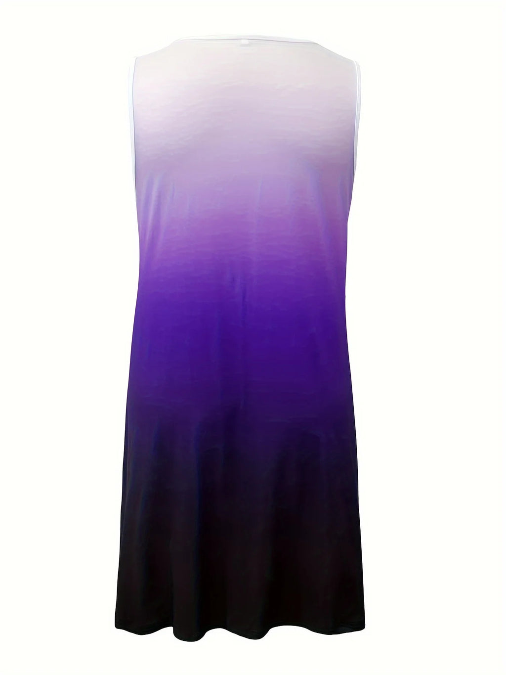 Plus Size Gradient Color Print Dress Vacation V Neck Tank Dress