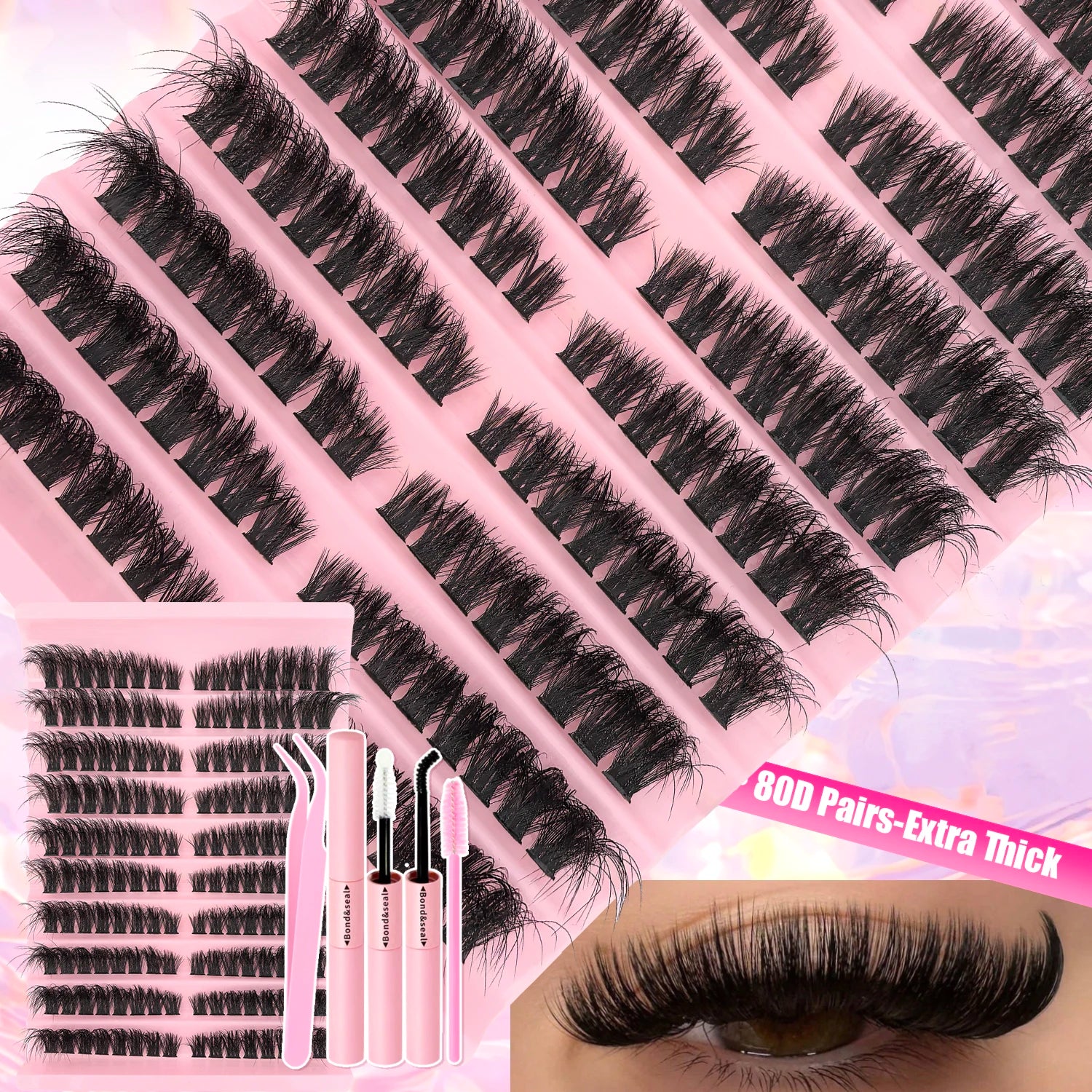 DIY Lash Extension Kit Clusters Individual Eyelashes Kit