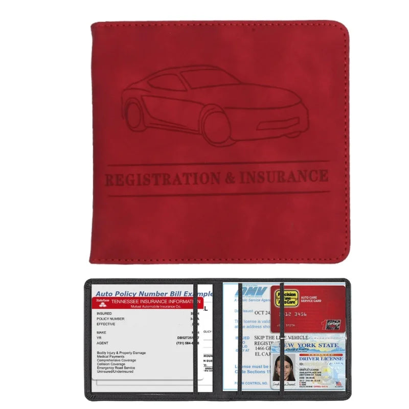 Car Registration Vehicle License Insurance Card Holder Wallet
