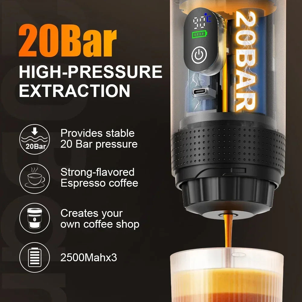 DENOKIN Portable Espresso Coffee Machine With Digital Display