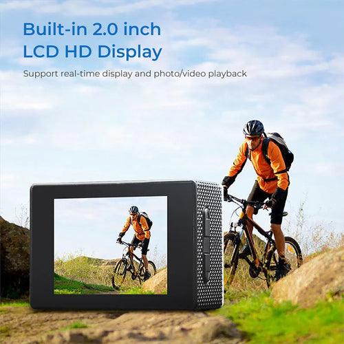 4K Ultra HD Action Camera 3MP 900mAh Underwater Waterproof Case