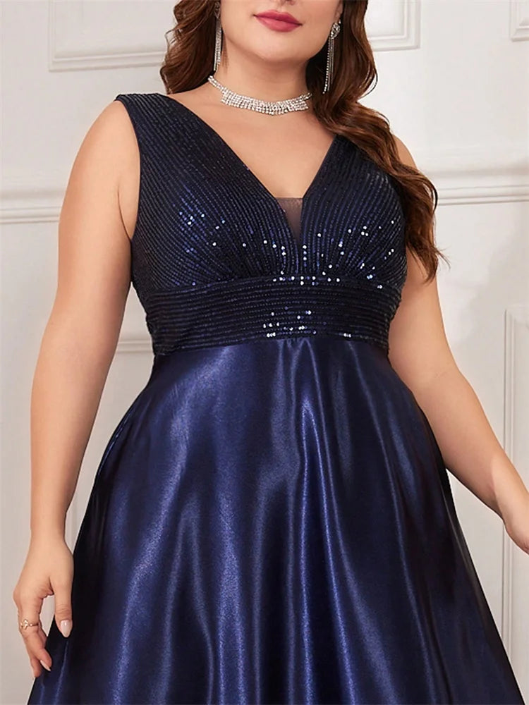 Plus Size Sequin Evening Dress