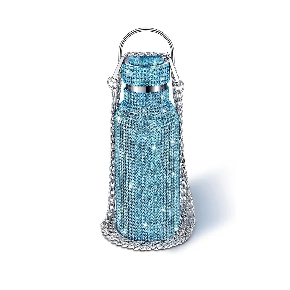 Thermal Rhinestone Water Bottle Stainless Steel Refillable Glitter Tumbler