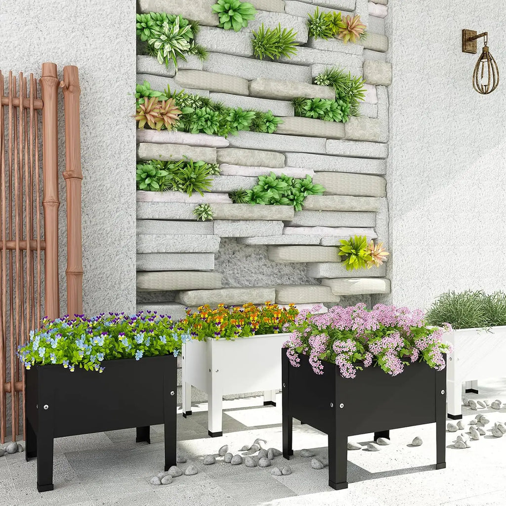 14 Inch Black Elevated Garden Bed with Legs