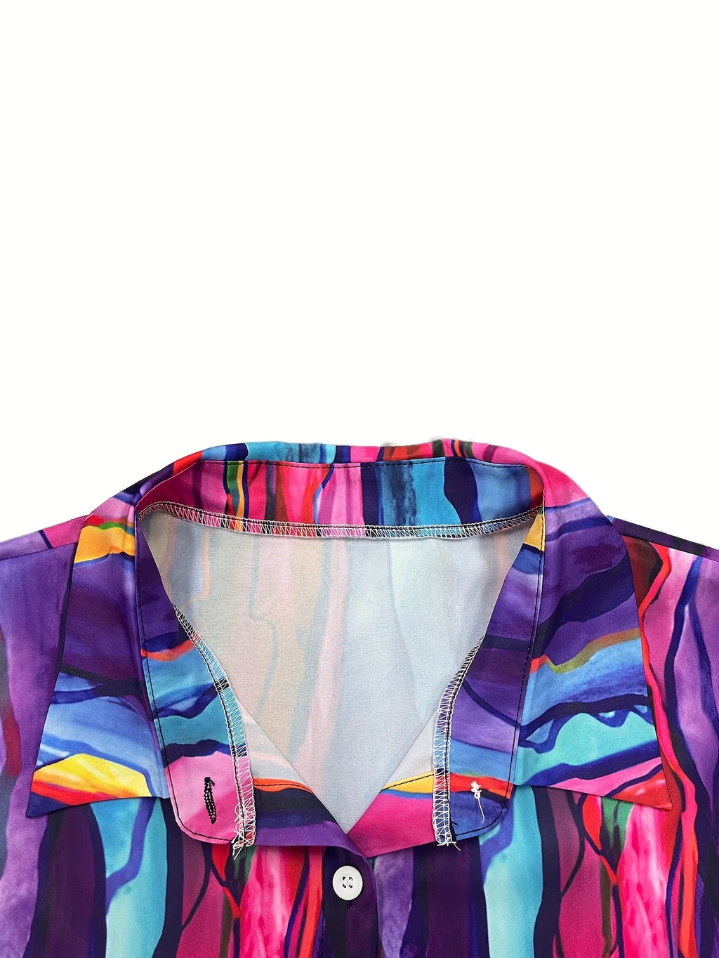 Plus Size Women's Colorful Tie Dye Print Button Down Shirt