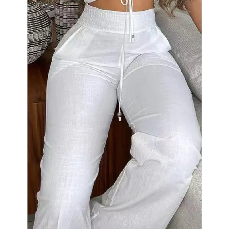Women's 2-piece Set Bandeau Wide-leg Trousers