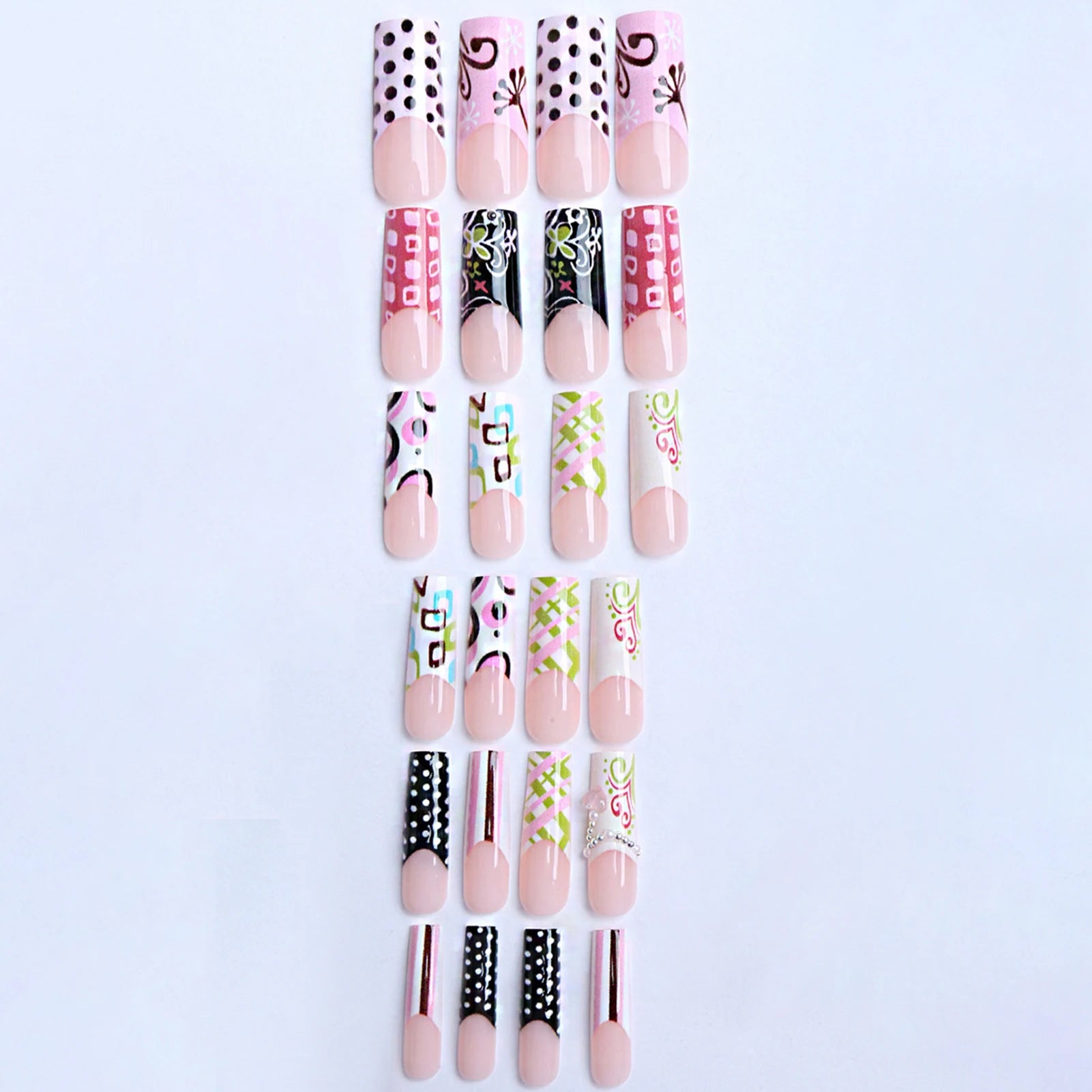 24Pcs Square Press on Nails