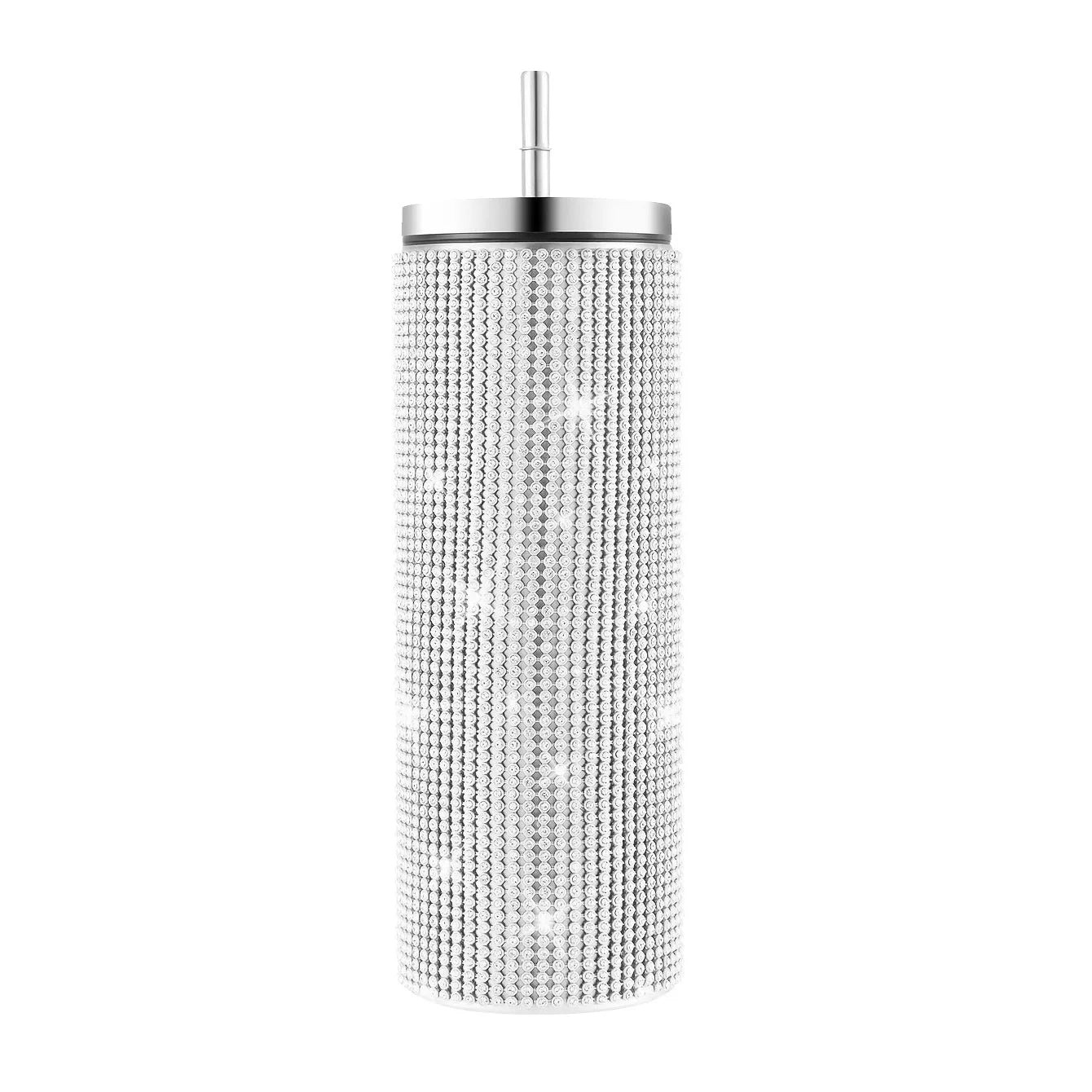 Diamond Stainless Steel Tumbler with Straw