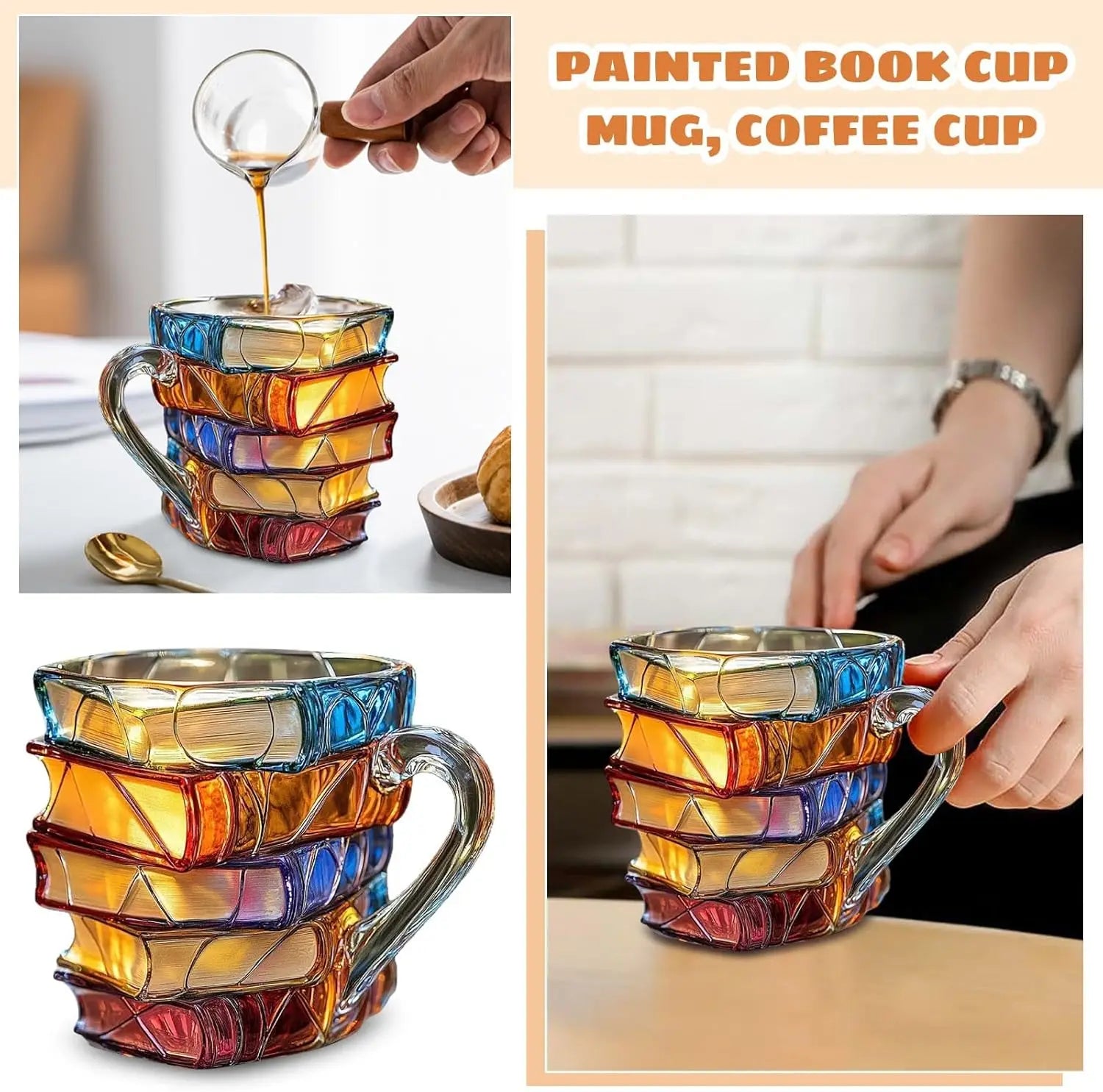 Painted Book Mug Novelty Coffee Mugs