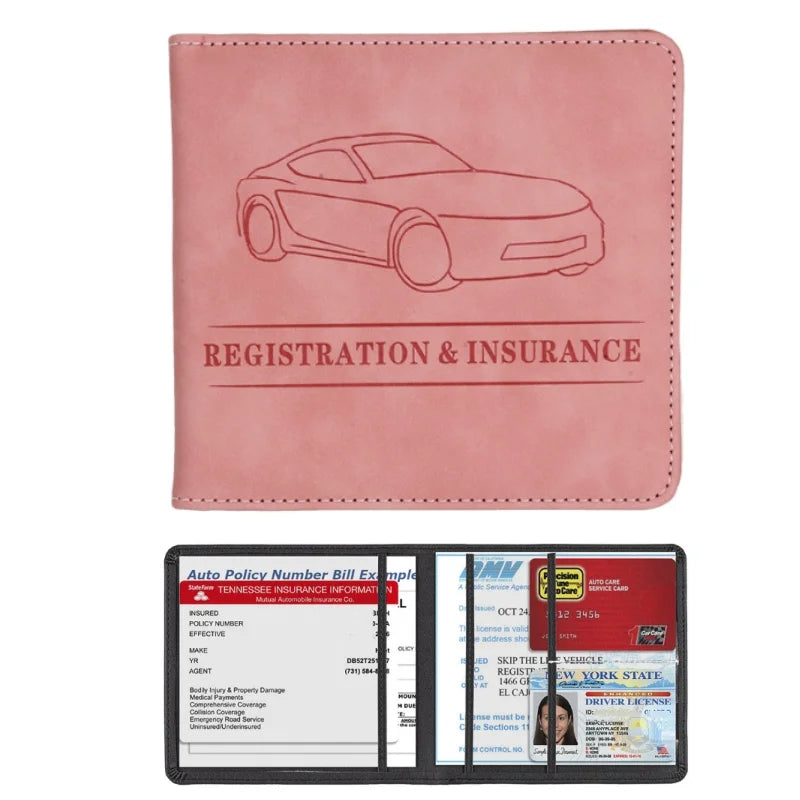 Car Registration Vehicle License Insurance Card Holder Wallet