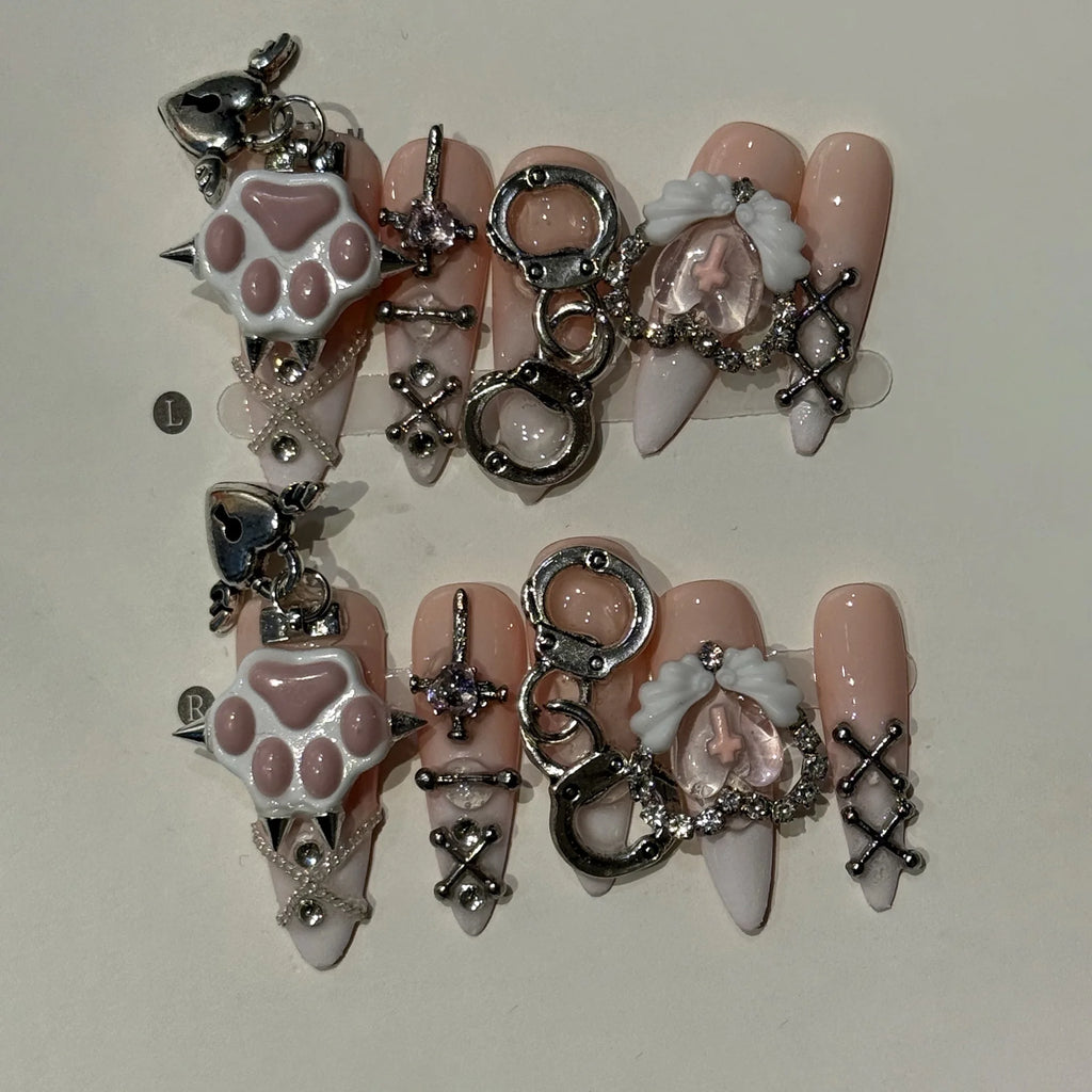 Long Stiletto Press on Fake Nails