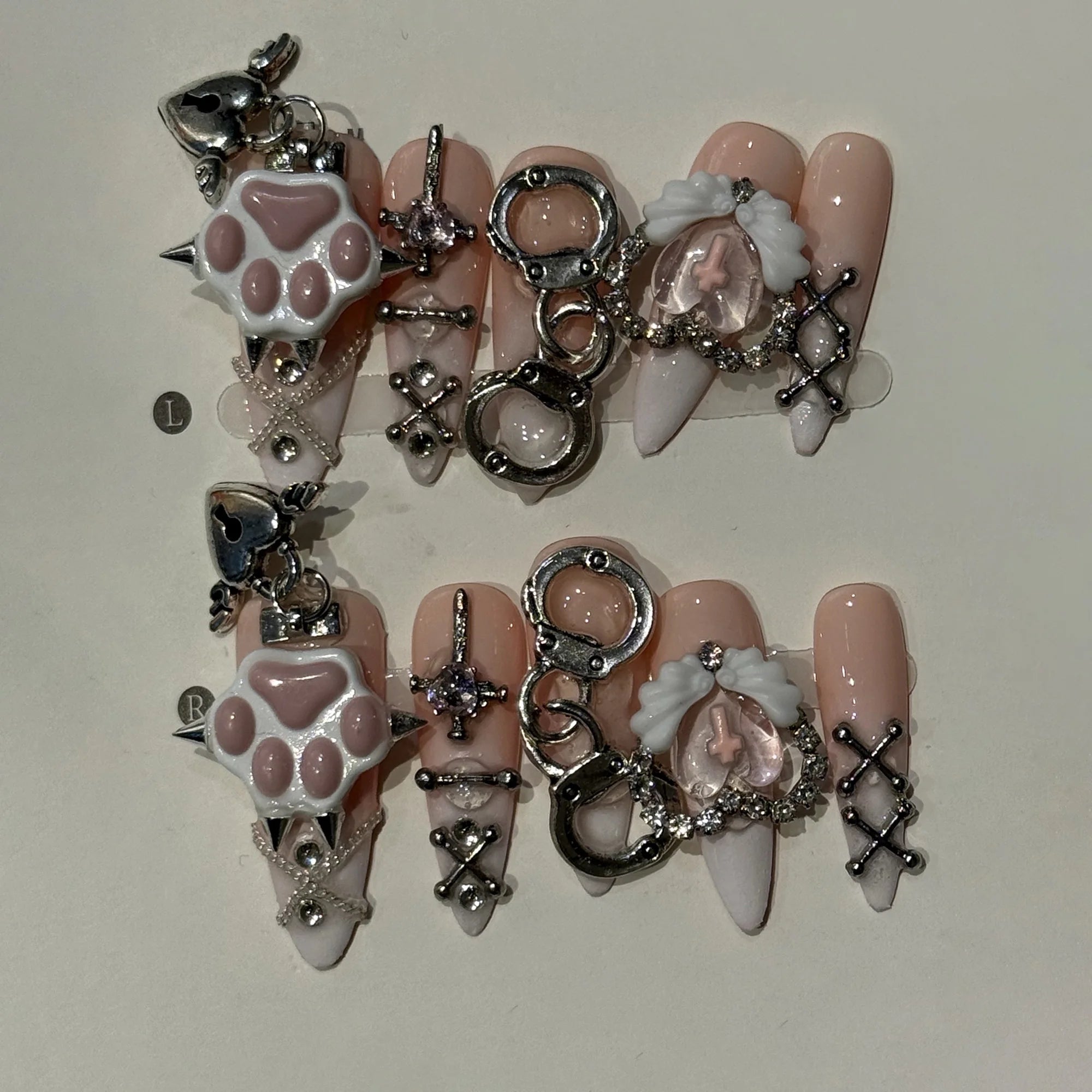 Long Stiletto Press on Fake Nails