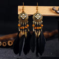 Dream Catcher Feather Tassel Bohemian Women Earrings