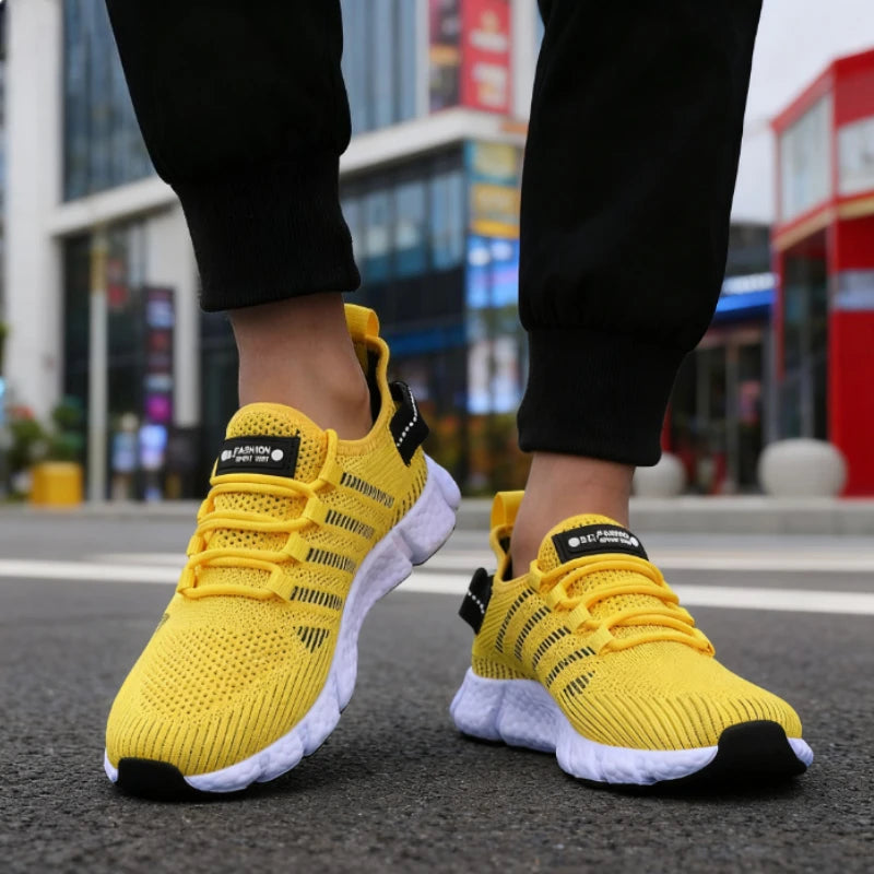 Lightweight Soft Soled Mesh Breathable Lace Up Casual Shoes