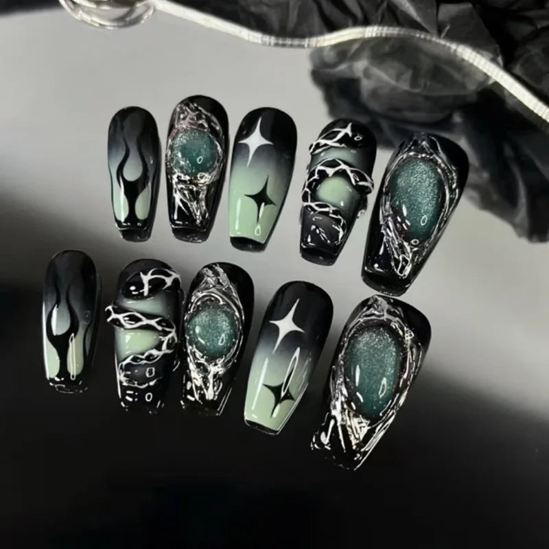 24PCS Medium Square Press on Nails