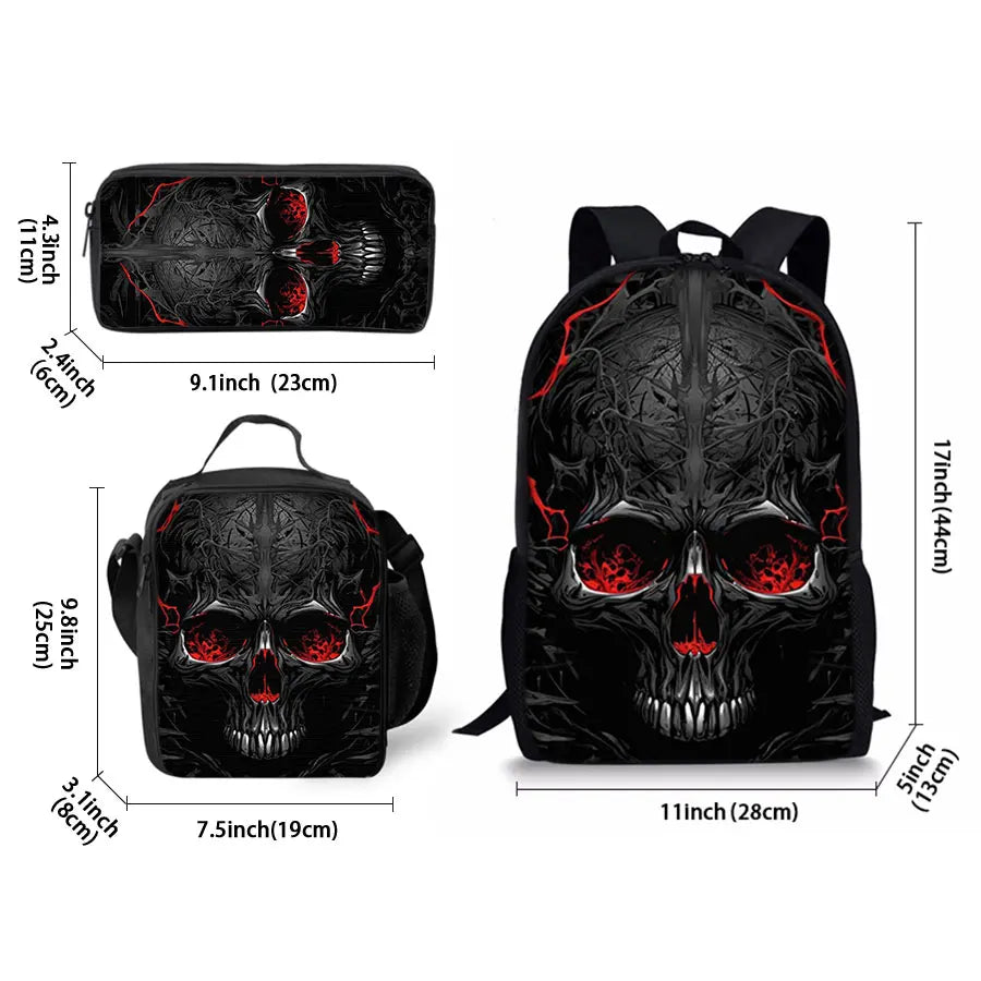 Skeleton Three Piece Backpack Set