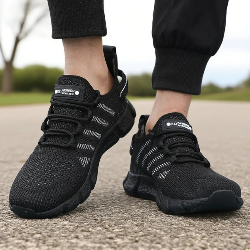 Lightweight Soft Soled Mesh Breathable Lace Up Casual Shoes