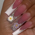 24Pcs Long Ballet French Press on Nails Tip Art