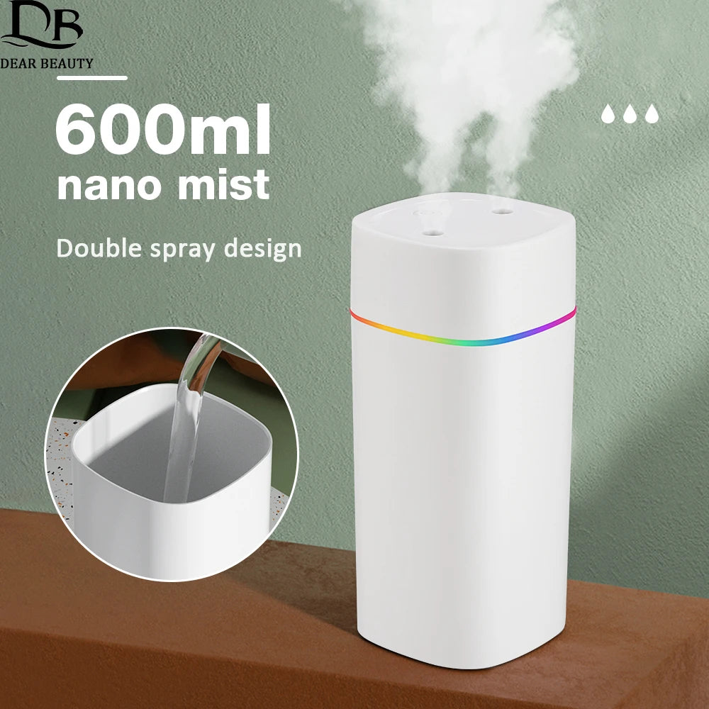 Air Humidifier Double Spray Port Essential Oil Aromatherapy Diffuser
