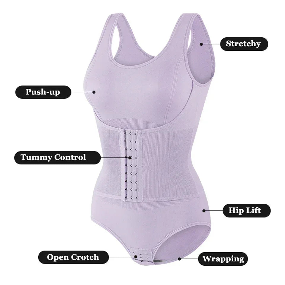 New Bodysuit Shapewear with Zipper Belt