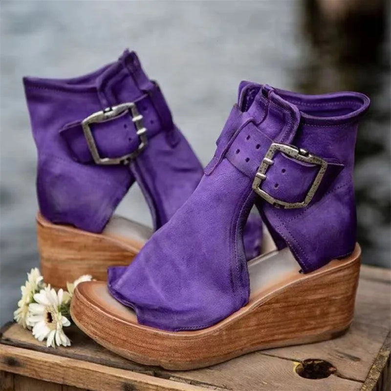 Roman Style High Heel Wedge Sandals