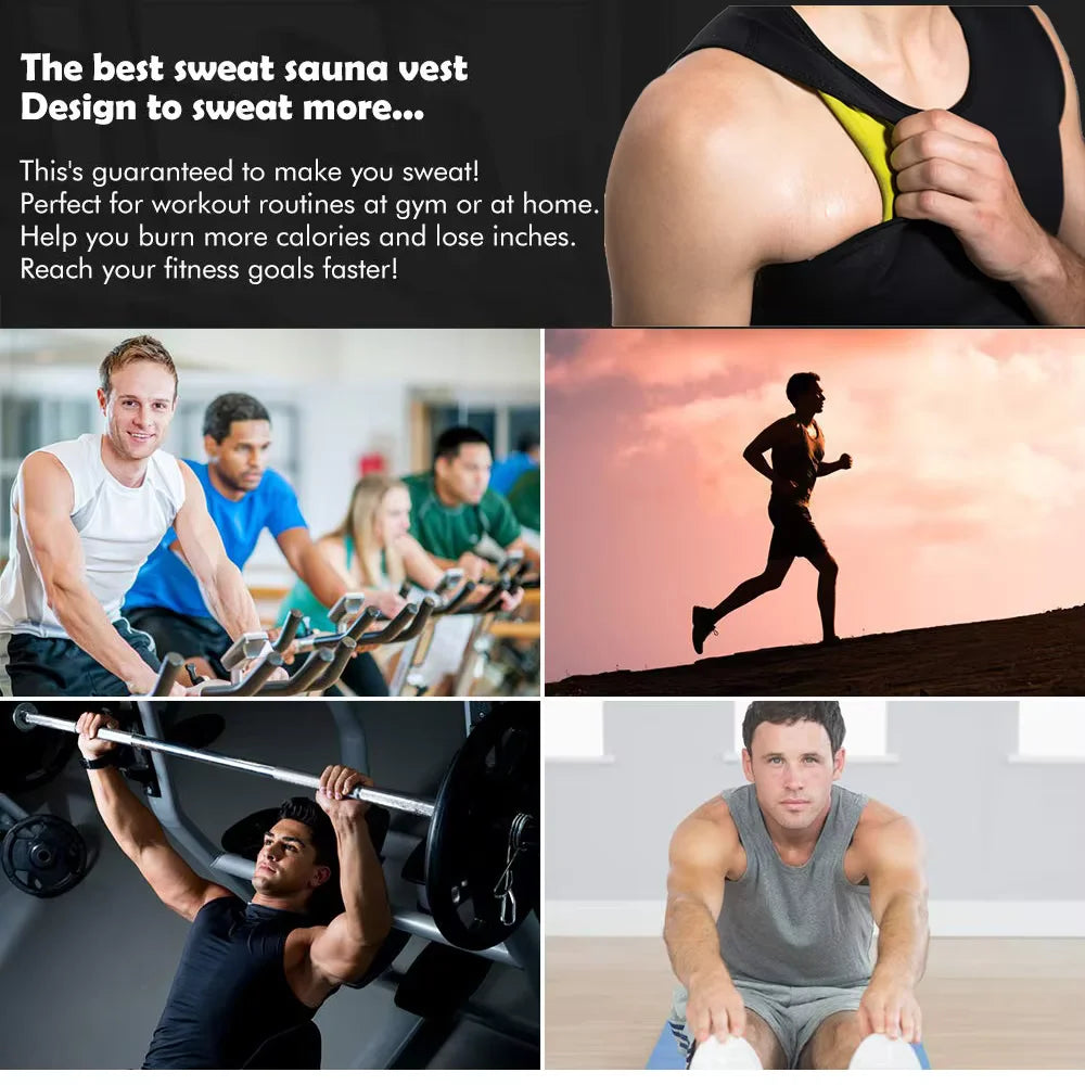 Men Training T-shirts Sauna Effect Sports Vest Exercise