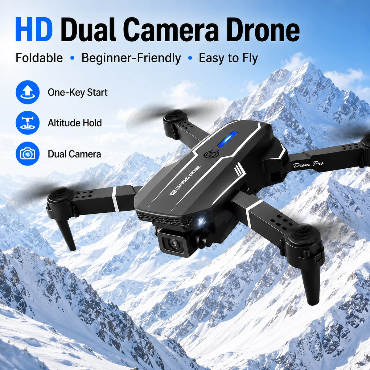 ZNLYRION S101 Foldable RC Drone 4K HD Dual Camera
