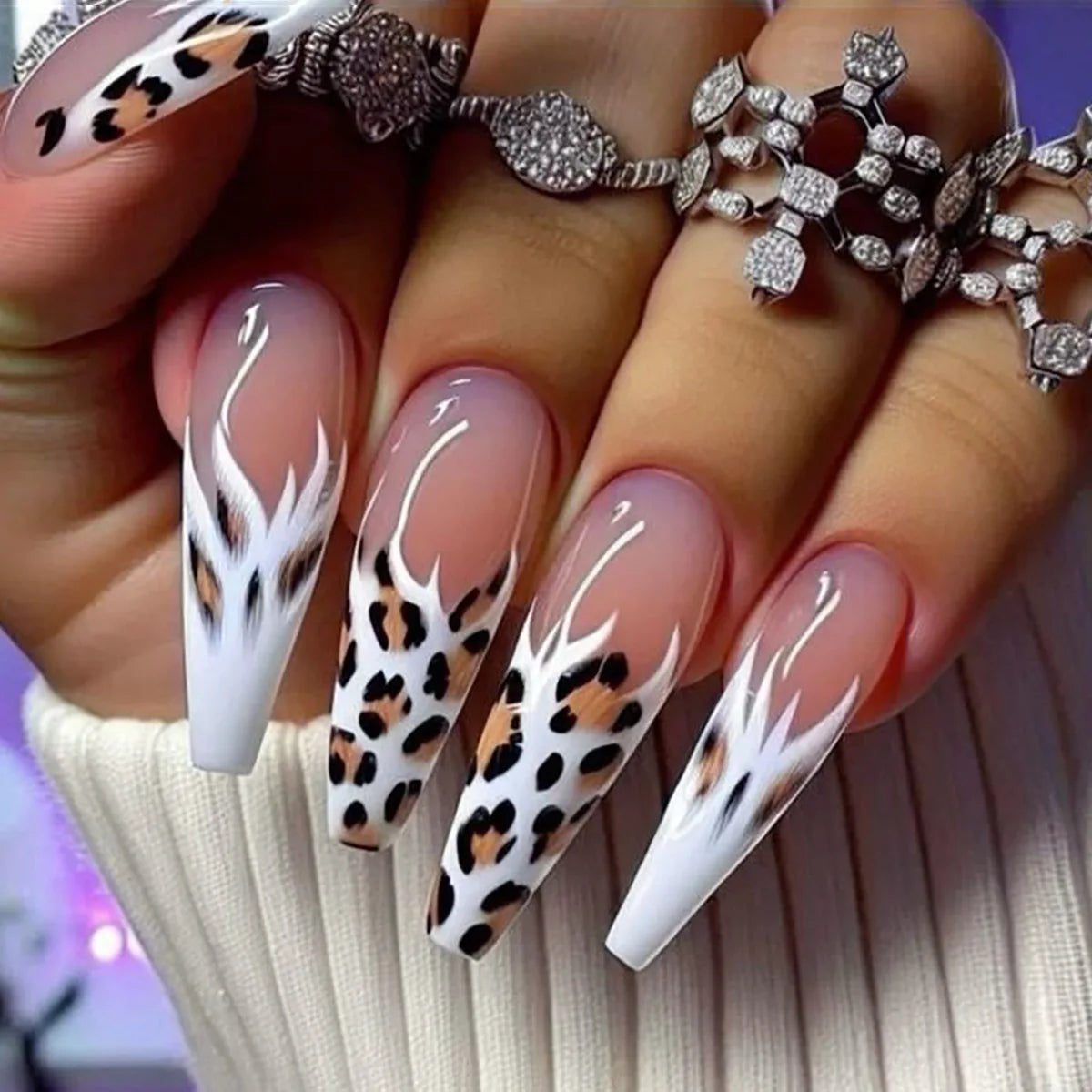 Y2K Colorful Print Press On Nails