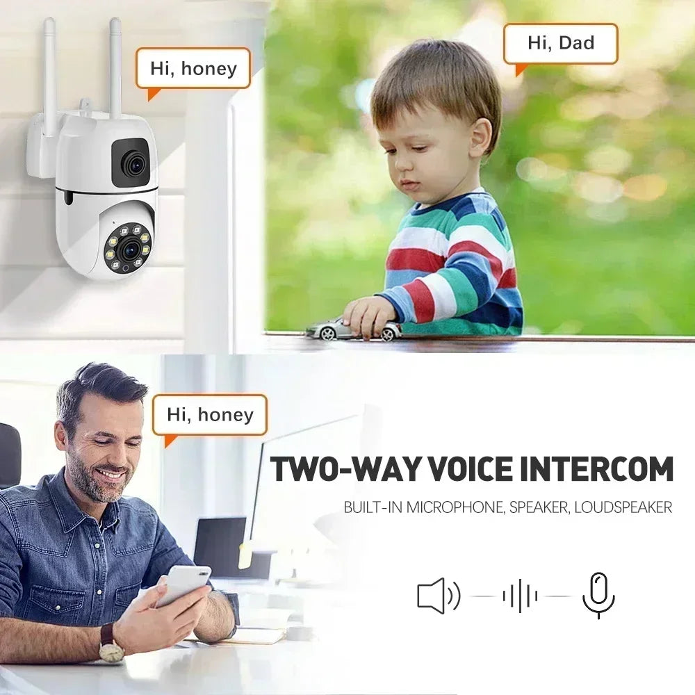 8MP Wifi Camera Dual Lens Security Wireless Outdoor Camera
