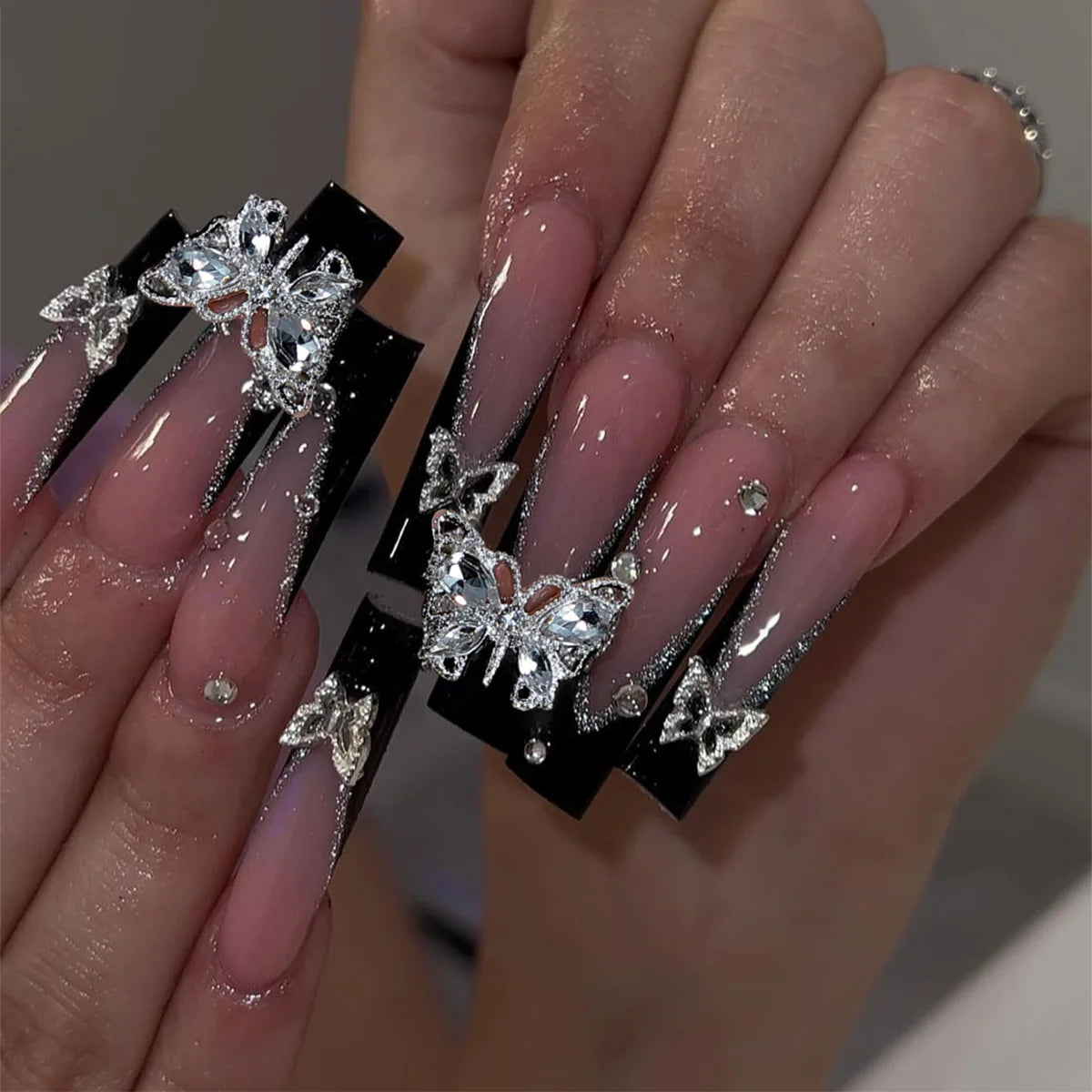 24Pcs Long Square Press on Nails