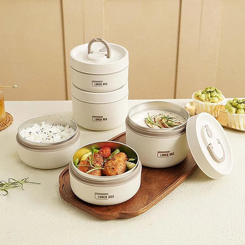 Portable Insulated Lunch Container Set with Thermal Lunch Box