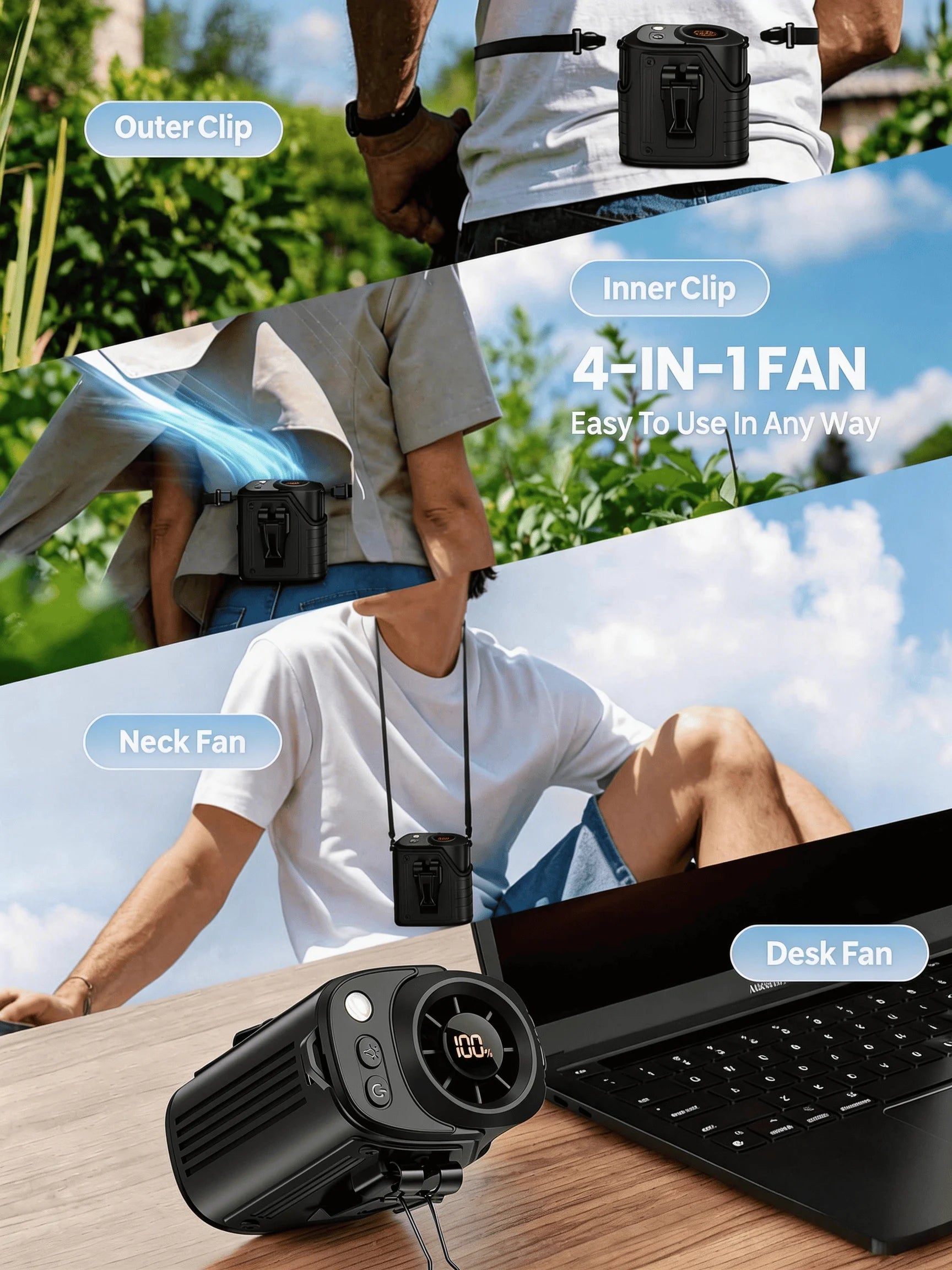 Waist Portable Handheld Fan