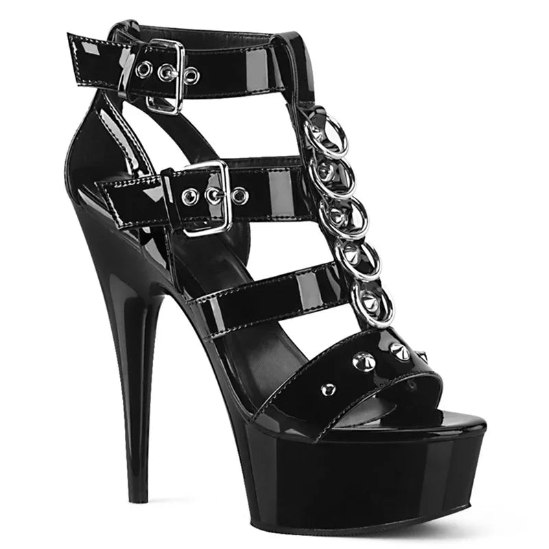 8 Inch Open Toe Women's Shoes