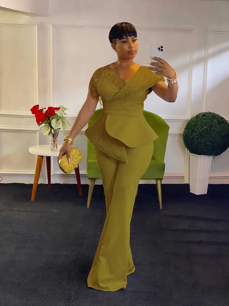High Waist Strapless Jumpsuit