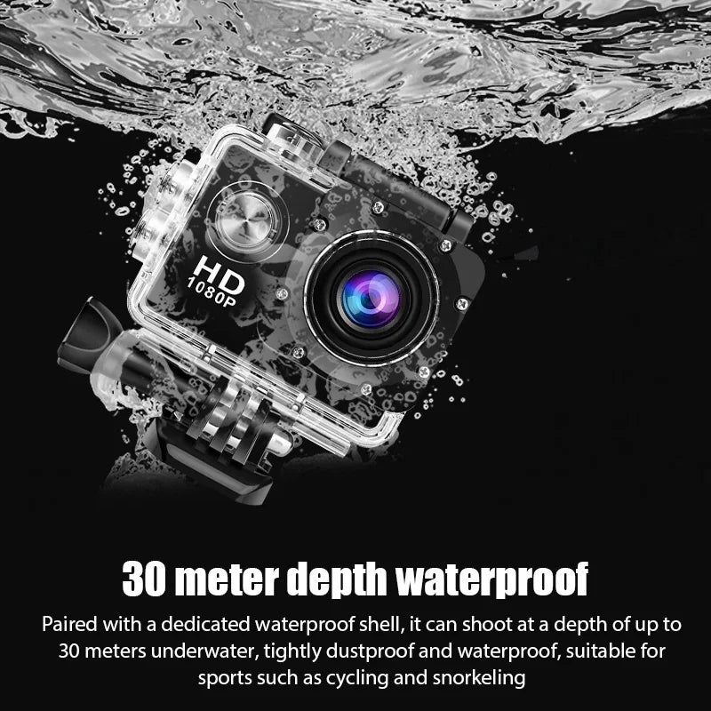 4K Ultra HD Action Camera 3MP 900mAh Underwater Waterproof Case